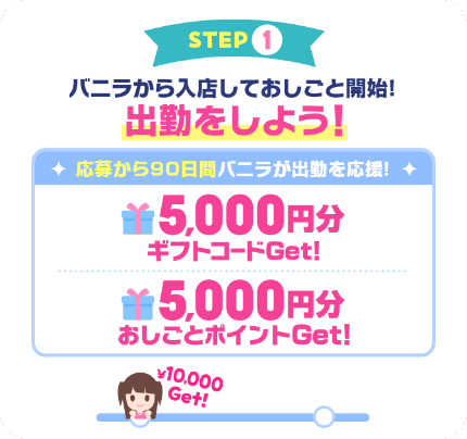 出勤をしてギフトコード・おしごとポイントをゲット